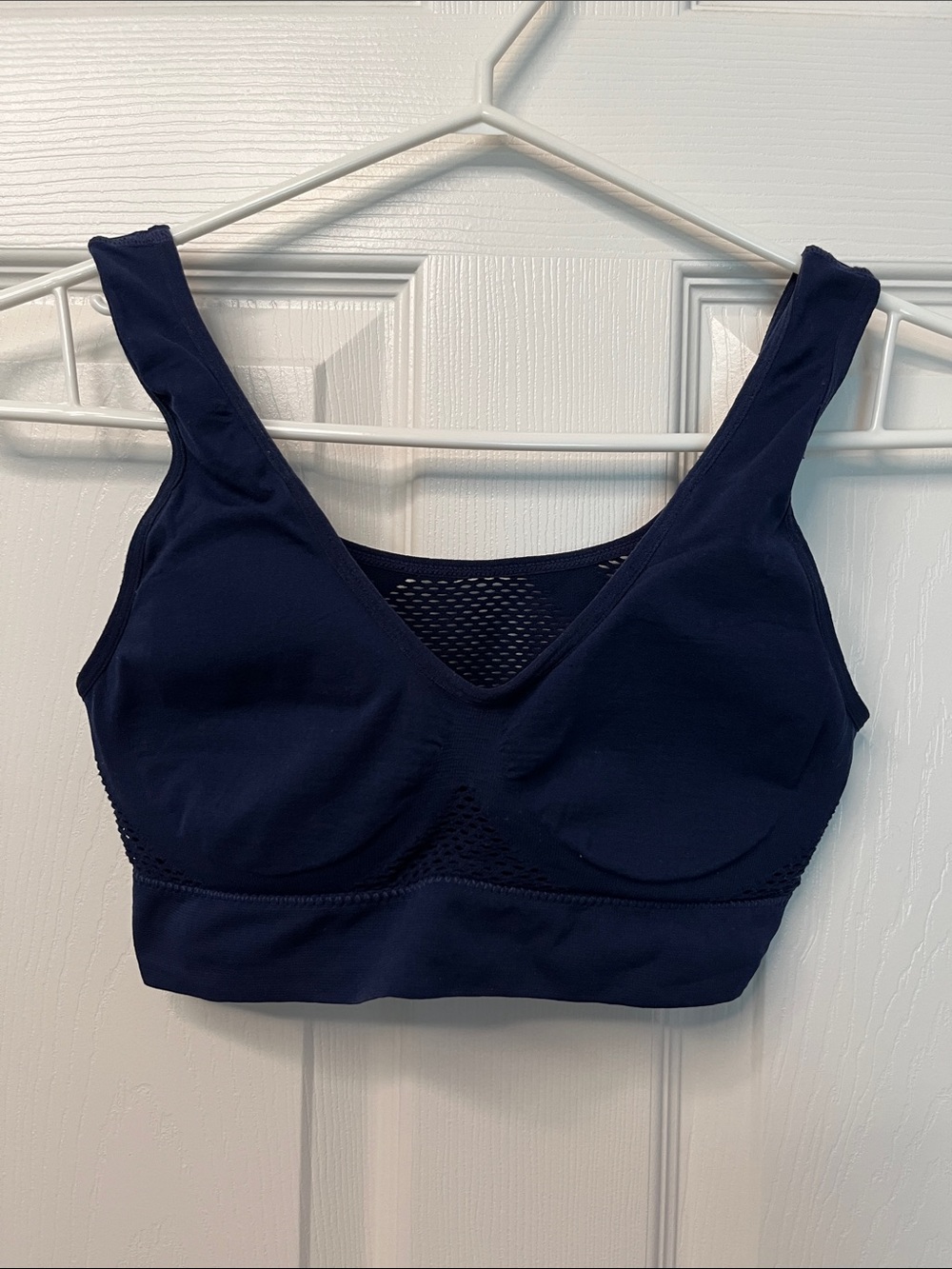 Mesh-Back Sports Bralette Navy Blue XL Casual Comfy Breathable Bra